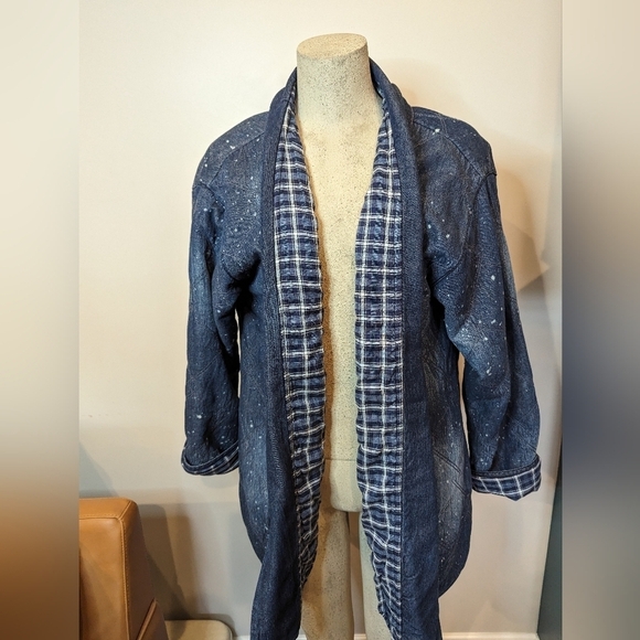 Anthropologie Pilcro Quilted Denim Kimono Jacket, Size L   oversized  Sz… - Picture 16 of 16